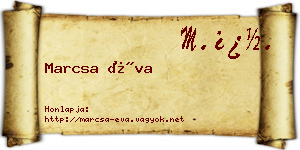 Marcsa Éva névjegykártya